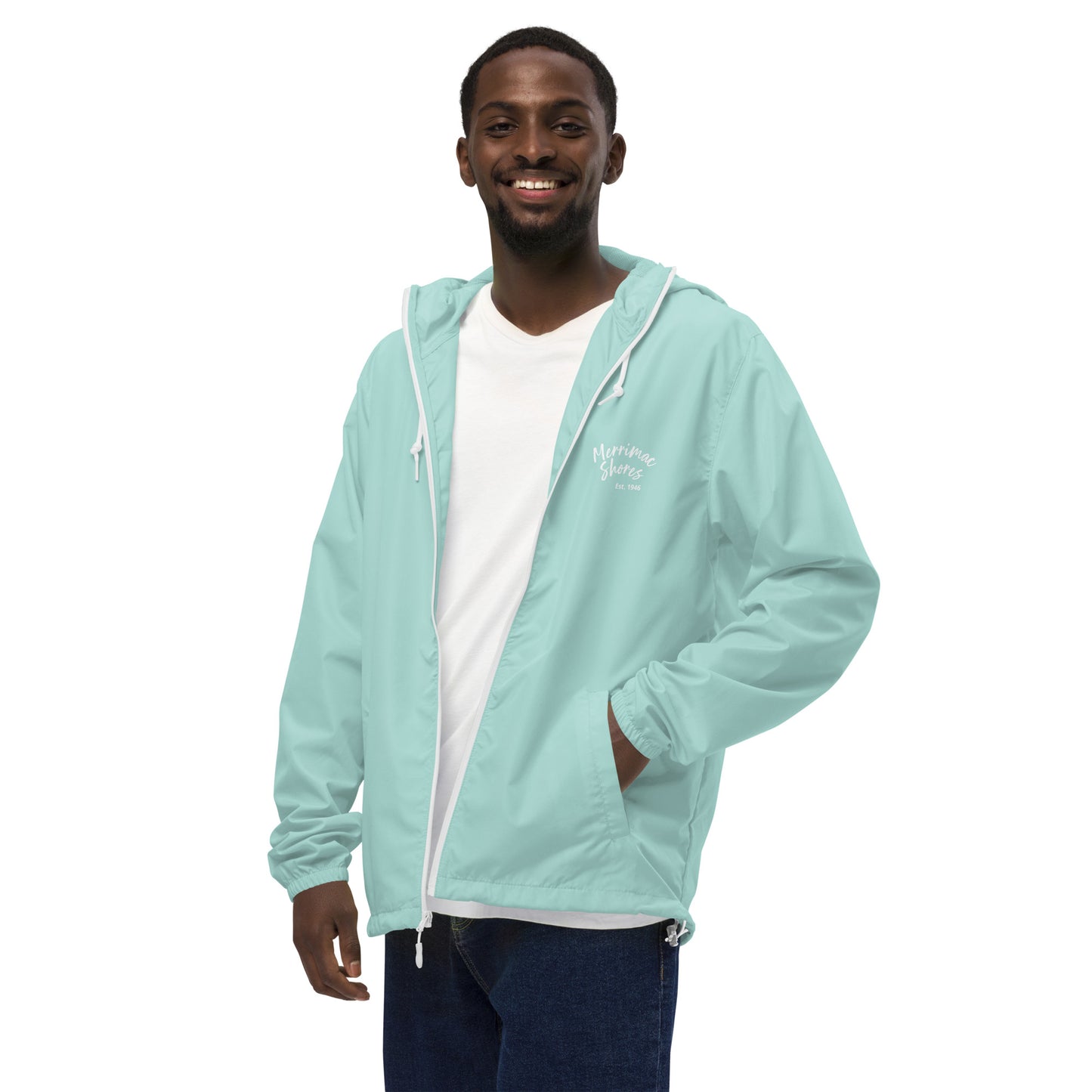 Unisex Lightweight Zip Up Windbreaker Merrimac Shores Est. 1946